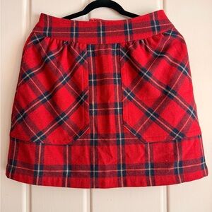 Tulle Anthropology Red and Blue Plaid Mini Skirt SzL
